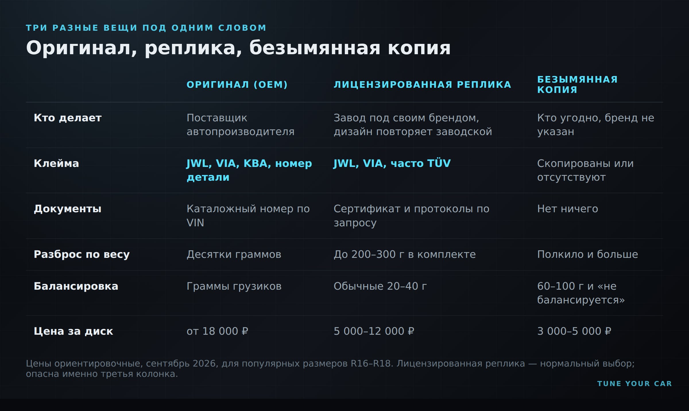 Таблица сравнения: оригинальный диск, лицензированная реплика и безымянная копия